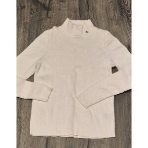 Vintage Polo Ralph Lauren Luxury White Ribbed  Turtleneck Womens Size Medium